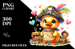 Vibrant Baby Duck with Treasure Map PNG Product Image 2