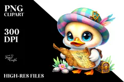 Vibrant Crazy Cute Baby Duck PNG Product Image 2