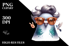 Funny Dove Portrait Summer Sticker Clipart Product Image 2