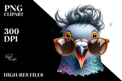 Funny Dove Portrait Summer Sticker Clipart Product Image 2