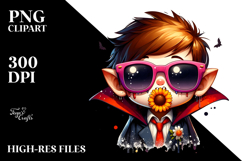 Chibi Vampire with Funny Sunglasses PNG Product Image 2