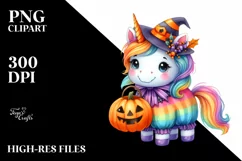 Cute Baby Unicorn Halloween Clipart Product Image 3