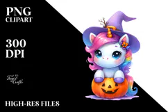 Cute Baby Unicorn Halloween Clipart Product Image 2