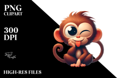 Silly Monkey with Dramatic Despair, PNG Product Image 2
