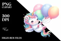 Colorful Baby Unicorn | Sublimation | Clipart Product Image 1