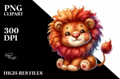 Smiling Cute Baby Plush Lion Clipart Product Image 1