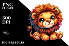 Smiling Cute Baby Plush Lion Clipart Product Image 3
