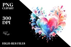 Washed Valentines Heart PNG Product Image 2