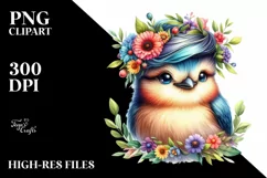 Watercolor Bird Portrait, Transparent PNG Product Image 3