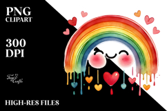 Colorful Rainbow with Smiling Hearts, PNG Product Image 2