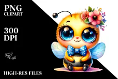 Cute Vibrant Baby Bee PNG Product Image 2