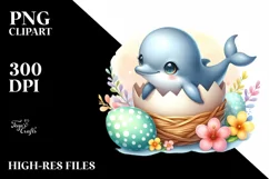 Colorful Smiling Baby Dolphin | Clipart Product Image 1