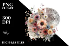 Boho Flower Made of Flowers PNG Product Image 2
