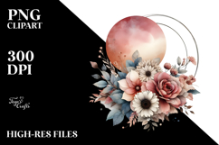Boho Flower Made of Flowers PNG Product Image 2