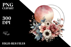 Boho Flower Made of Flowers PNG Product Image 2