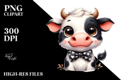 Funny Cow with Bow and Tie, PNG Product Image 2
