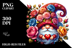 Detailed Gnome with Roses PNG Product Image 2