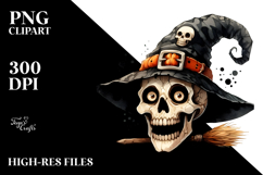 Simple Funny Halloween Skull PNG Product Image 2