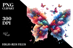Colorful Butterfly Silhouettes PNG Product Image 2