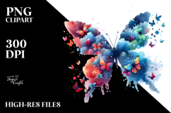 Colorful Grungy Butterfly PNG Product Image 2