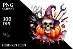 Simple Funny Halloween Skull PNG Product Image 2