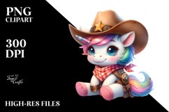 Baby Unicorn Cowboy | Sublimation | Clipart Product Image 3