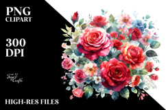 Colorfull Red Roses and Carnation PNG Product Image 2