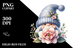 Cute Gnome with Gardenia PNG Product Image 2