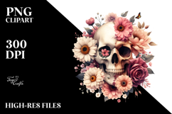 Flower Made of Flowers Skull PNG Product Image 2