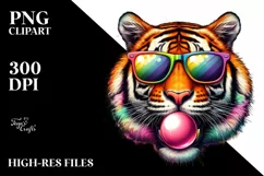 Quirky Tiger Portrait | Sublimation | Clipart Product Image 3