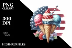 Vintage Ice Cream Watercolor Clipart Product Image 1