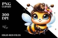 Cute Baby Bee with Cool Haircut PNG Product Image 2