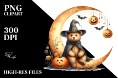 Bear with Jack-o&#039;-lanterns PNG Product Image 2
