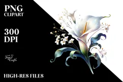 Calla Lily with Golden Insertions, PNG Product Image 2