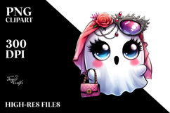Funny Ghost in Monster Slippers Blowing a Kiss PNG Product Image 2