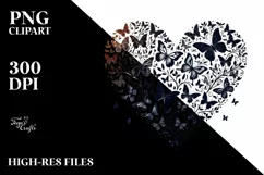Heart Butterflies Silhouettes Colorful Whimsical Unique Art Product Image 2