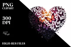Heart Butterflies Silhouettes Colorful Whimsical Unique Art Product Image 2