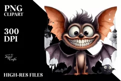 Funny Goofy Halloween Bat PNG Product Image 3