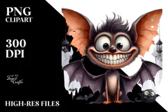 Funny Goofy Halloween Bat PNG Product Image 2