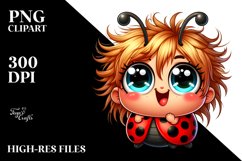 Crazy Ladybug Baby Clipart Sublimation Product Image 3