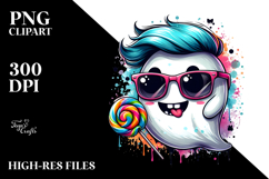 Mischievous Ghost with Cool Hair PNG Product Image 2