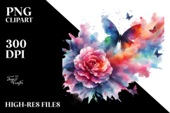 Colorful Butterfly Painting PNG Product Image 2