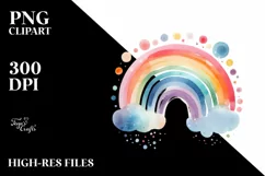 colorful Simple Pastel Ranbow Watercolor Flower | Product Image 1