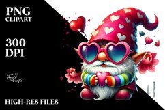 Valentines Gnome with Sunglasses PNG Product Image 2