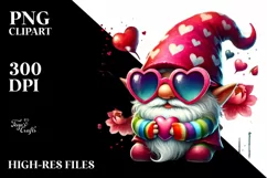 Valentines Gnome with Sunglasses PNG Product Image 2