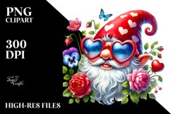 Valentines Gnome with Sunglasses PNG Product Image 2
