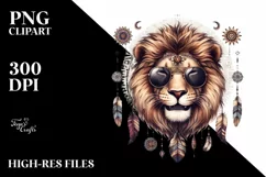 Funny Lion Smiling Sunglasses | Sublimation Clipart Product Image 3