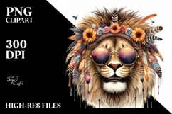 Funny Lion Smiling Sunglasses | Sublimation Clipart Product Image 3