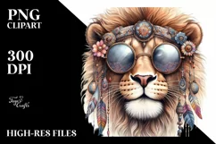 Funny Lion Smiling Sunglasses | Sublimation Clipart Product Image 3