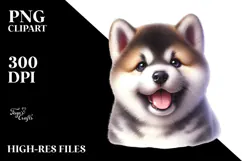 Happy Akita Puppy PNG Product Image 2